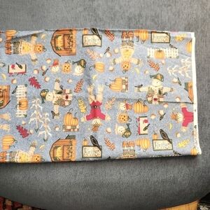 Leslie Beck Fall Farm Scarecrow Harvest Autumn Themed Fabric 45"x58" Vintage New